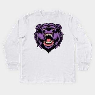 Angry Grizzly Bear Mouth Open Kids Long Sleeve T-Shirt